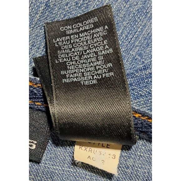 Y2K DKNY Jeans Womens Flared Denim Pants W/ Front Slits Size 9 Blue Cotton Blend - Picture 11 of 12